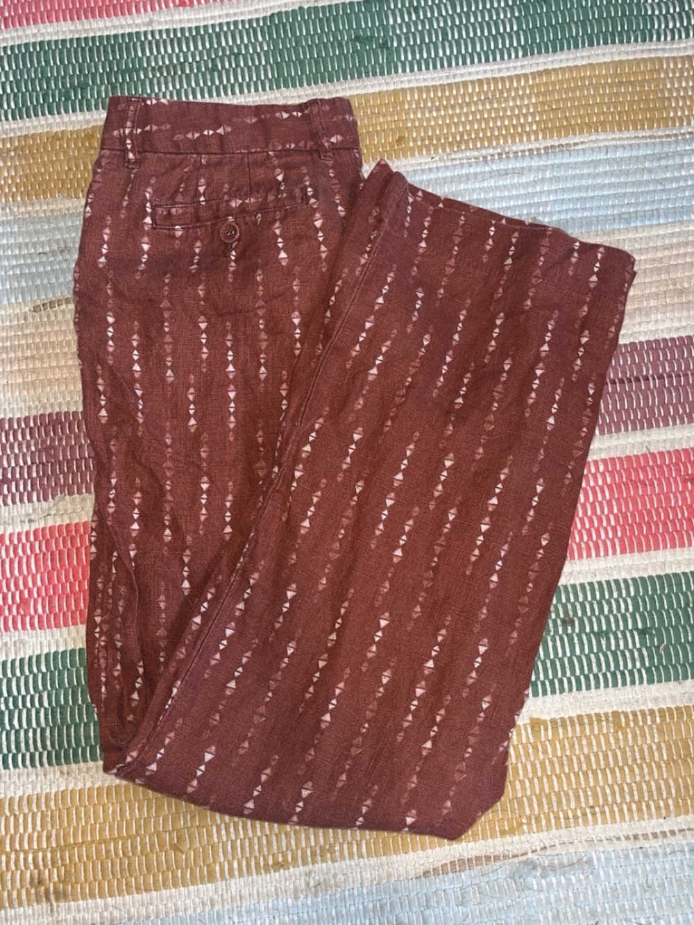Rust Red Patterned Pants